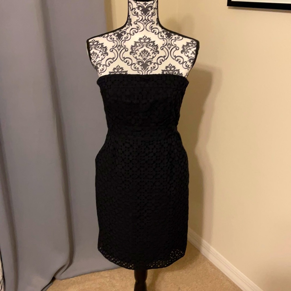 New York and Co strapless black dress.